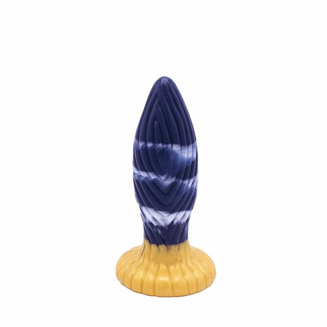 Kiotos Monstar Buttplug / Anaal Dildo Beast 39 - 17.5 x 5.5 cm - blauw/goud/wit