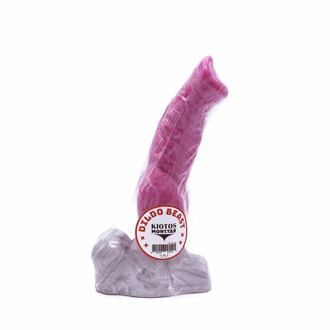 Kiotos Monstar Anaal Dildo Beast 42 - 25.5 x 4.8 cm - wit/rood/grijs