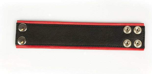 Kiotos Leather Polsband leer - rood/zwart