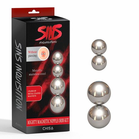 Sins Inquisition - Mighty Magnetische Balletjes Tepelklemmen - 4 Stuks