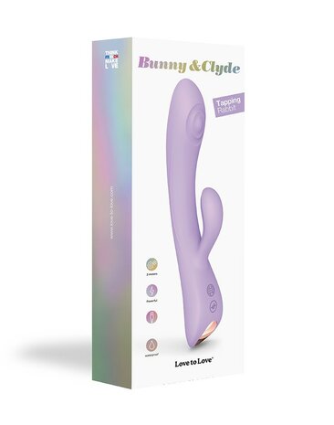 Love to Love BUNNY & CLYDE Rabbit Vibrator met tapping" functie - lila"