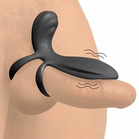 Master Series - Siliconen Vibrerende Penisvergroter Met Afstandsbediening