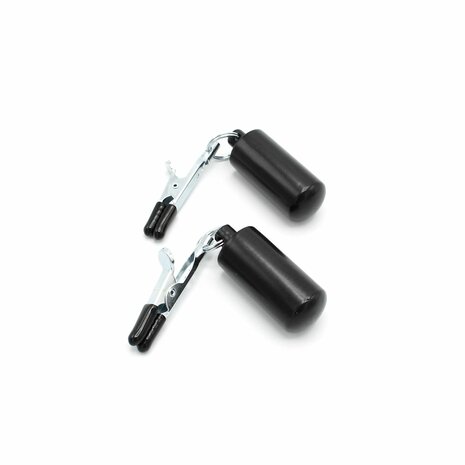 Kiotos Steel - Crocodile Tepelklemmen -  Met 2 x 100g Bullet Gewichten - RVS - Zwart