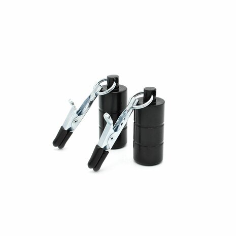 Kiotos Steel - Tepelklemmen - Nipple Croc Clamps 2x100g Gewichten - RVS - Zwart