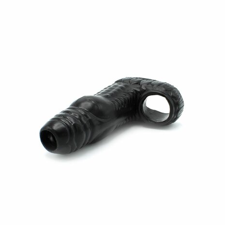 Kiotos Monstar 05 - Penis Sleeve - Penisverlenging - Met Ball Stretcher Opening - Diameter Ø 50 mm - Siliconen - Zwart