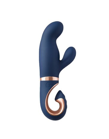 G Vibe Gentley - Vibrator -Rabbit Vibrator - G Spot en Clitoris Stimulatie - Siliconen - Blauw en Goud