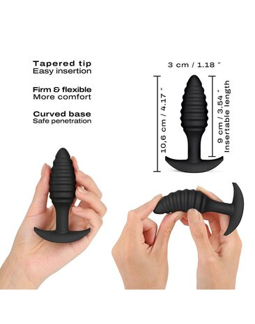 Dorcel - Buttplug - Spiraalvormige Butt Plug - Anaal Speeltje - Siliconen - Zwart