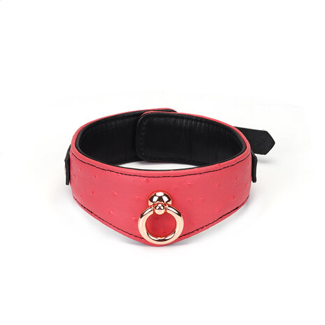 Liebe Seele - Angel's Kiss - Curved Collar Met Leash - Luxe En exclusief ontwerp - Roze/Zwart/Rosé Goud