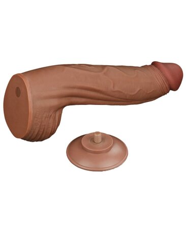 Lovetoy - Dildo -Sliding Skin Dildo - Lengte 31 cm - Bruin