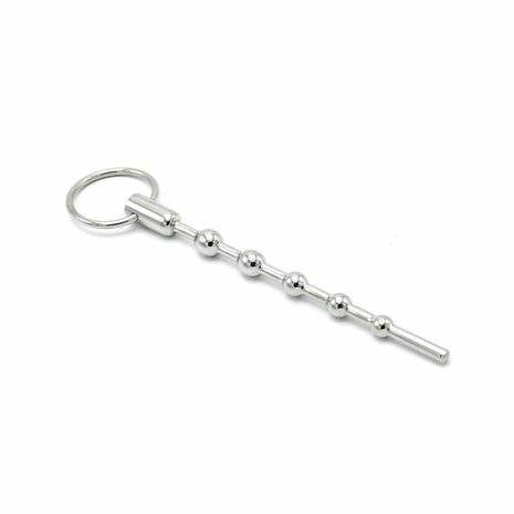 Kiotos Steel - Solid Spaced Beads Penis Stick - Penisplug met Bolletjes en Trekring