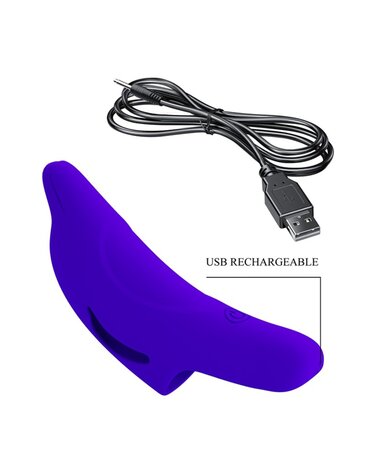 Pretty Love Delphini - Vinger Vibrator - Paars - Siliconen - USB Oplaadbaar - 10 standen