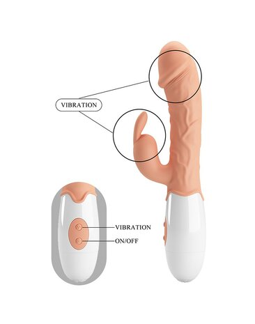 Pretty love Easter Bunny - Vibrator - Realistische Rabbit Vibrator - Lichte Huidskleur - Geeft Intens G Spot en Clitoris Stimulatie