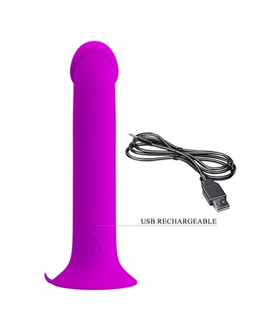 Pretty Love - Murray - Vibrerende Dildo - 19 cm - Dieproze - USB Oplaadbaar - Siliconen