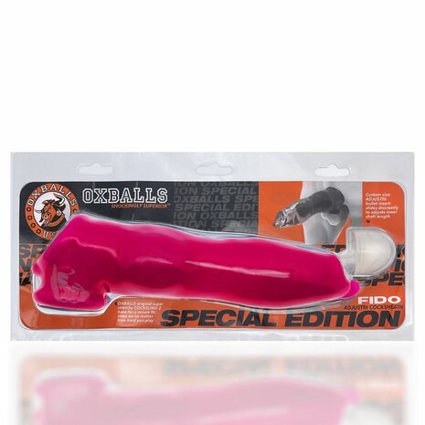 Oxballs - Fido - Penis Sleeve met Animal Knot - Rekbaar TPR - Hot Pink - Puppy Play