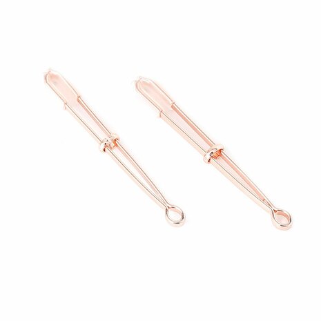 Kiotos Steel Rose Gold Color Tepelklemmen Pinchers - Verleidelijke Toevoeging voor Intiem Genot - Sensuele Accessoires in Roségoud