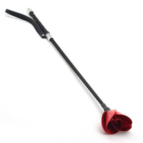 Liebe Seele - Flower Rhythm - Riding Crop - Paardrijzweepje Leer - Met Rode Roos