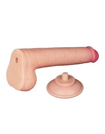 LoveToy - Dubbellaags Dildo - Glijdende Huid Dildo - Lengte 22 cm - Diameter Ø 3.7 cm - Lichte Huidskleur