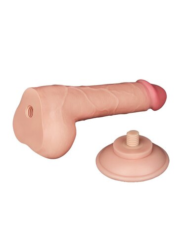 LoveToy - Glijdende Huid Dildo - Dubbellaags Dildo - 19,5 cm x 3,6 cm - Lichte huidskleur