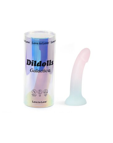 Love to Love - Dildoll Daydream - Kleurrijke Dildo's van 100% Siliconen - Gebogen Vorm - Vaginaal en Anaal Gebruik - Met Zuignap - Handsfree Plezier - Met Waterbasis Glijmiddel - Makkelijk Schoon te Maken
