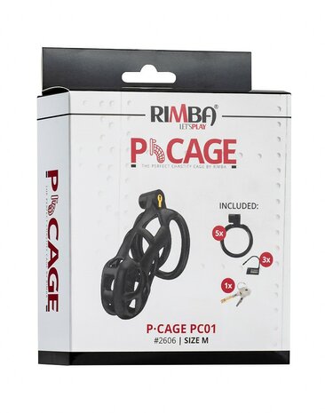 Rimba Toys - P-Cage PC01 - Kunststof Kuisheidskooi - Peniskooi - Chastity - Zwart - Medium