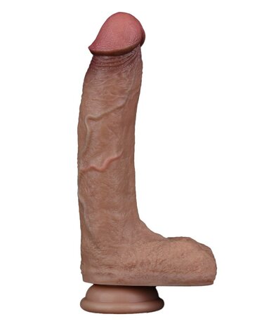 LoveToy - Dubbellaags Siliconen Dildo - 21,5 cm x Ø 4,2 cm - Medium huidskleur