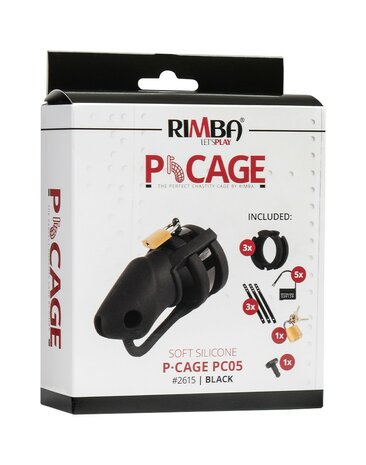 Rimba Toys - P-Cage PC05 - Siliconen Kuisheidskooi - Peniskooi - Chastity - Zwart