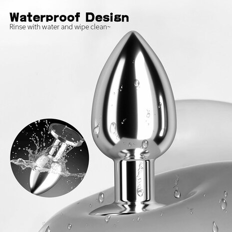 Vibrerende Buttplug - Oplaadbaar & Waterproof - Aluminium - Small
