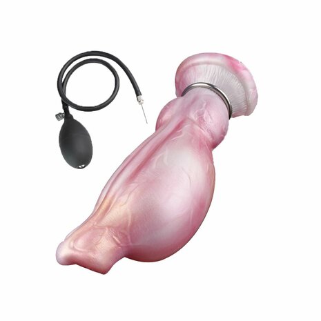 Kiotos Monstar - Breezefury - Opblaasbare Dildo - Roze/Wit