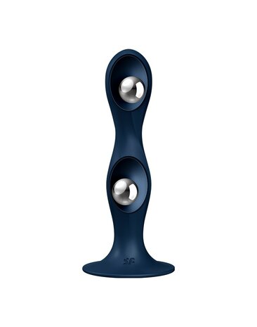 Satisfyer - Double Ball-R -  Verzwaarde Dildo met Bewegende Metalen Kogels - Blauw