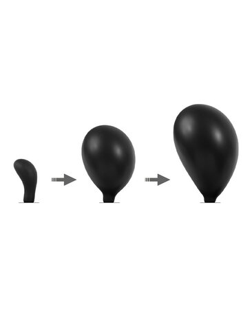 Rimba - Opblaasbare Gebogen Anaalplug met Pomp - Siliconen - Zwart