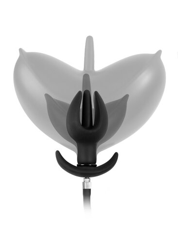 Rimba - Opblaasbare Anker Anaalplug met Pomp - Siliconen - Zwart