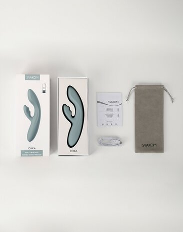 Svakom - Chika - Verwarmende Rabbit Vibrator - Tarzan Vibrator - Met App Control - Lichtgrijs