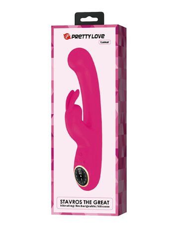 Pretty Love - Lamar - Rabbit Vibrator- Tarzan Vibrator - Met LCD Display - Roze