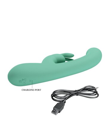 Pretty Love - Lamar - Rabbit Vibrator- Tarzan Vibrator - Met LCD Display - Lichtblauw