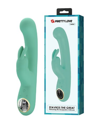 Pretty Love - Lamar - Rabbit Vibrator- Tarzan Vibrator - Met LCD Display - Lichtblauw