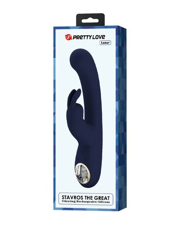 Pretty Love - Lamar - Rabbit Vibrator- Tarzan Vibrator - Met LCD Display - Donkerblauw