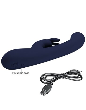 Pretty Love - Lamar - Rabbit Vibrator- Tarzan Vibrator - Met LCD Display - Donkerblauw