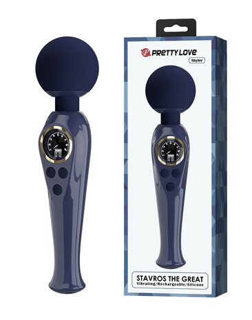 Pretty Love - Skyler - Wand Vibrator - Met LCD Display - Donkerblauw