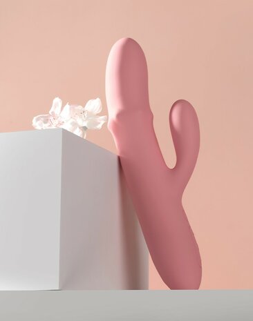 Svakom - Mora Neo - Interactieve Rabbit Vibrator met stotende kralen-ring - App Control - Roze