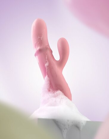 Svakom - Mora Neo - Interactieve Rabbit Vibrator met stotende kralen-ring - App Control - Roze