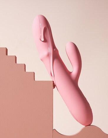 Svakom - Mora Neo - Interactieve Rabbit Vibrator met stotende kralen-ring - App Control - Roze