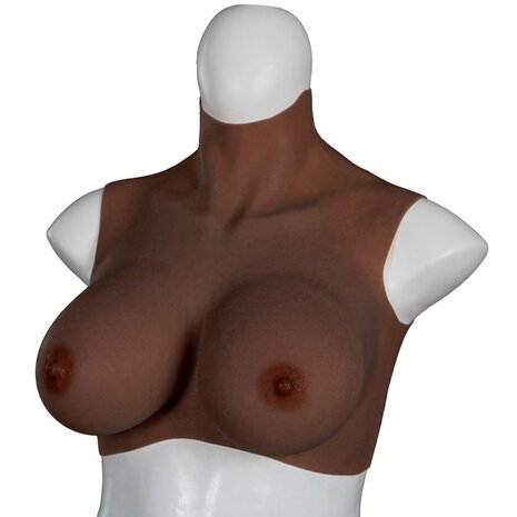 XX-DreamToys - Ultra Realistische Bodysuit - Drag - Bovenlijf Met Borsten - Bruin - Maat L