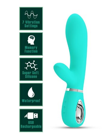 Pretty Love - Thomas - Rabbit Vibrator- Turquoise