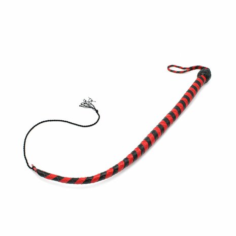 Kiotos Leather - Lederen Single Tail Zweep - 60 cm - Zwart/Rood