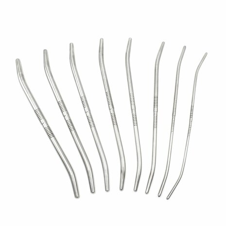 Kiotos Steel - Double End Dilator Set met Curve - RVS - 8 stuks