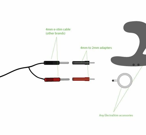 ElectraStim - Electrosex - Pin Converter Kit 4 mm naar 2 mm