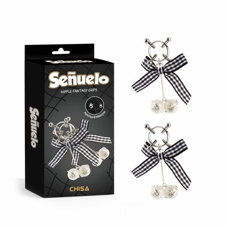 Señuelo - Nipple Fantasy Grips - Schroef Tepelklemmen met Strikje en Belletjes