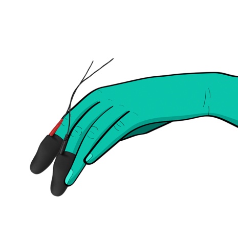 ElectraStim - Electrosex - Siliconen E-stim Vingerhoesjes - Zwart