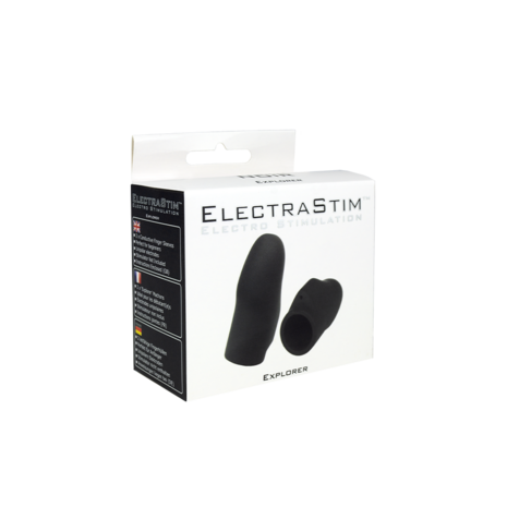 ElectraStim - Electrosex - Siliconen E-stim Vingerhoesjes - Zwart