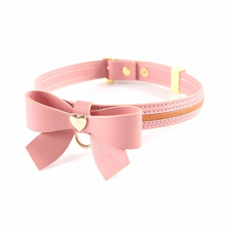 Sevanda - Love Heart Butterfly - Vegan Lederen Collar met Leiband - Roze